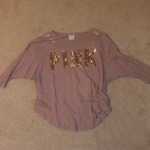 Rose gold sequin shirt